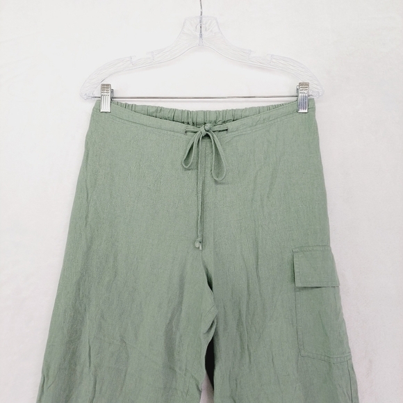 Vintage Studio Green Mid Rise Cargo Pocket Wide Leg Trousers 1435 - Picture 3 of 7
